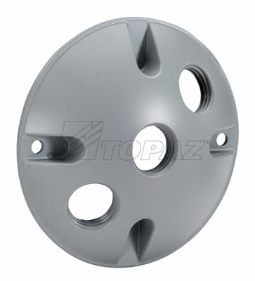 Topaz Lighting 3-Hole Round Weatherproof Cover, 1/2" Knockouts