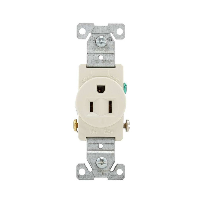 Cooper Wiring Devices Single Three-Phase Power Receptacle, Brass
