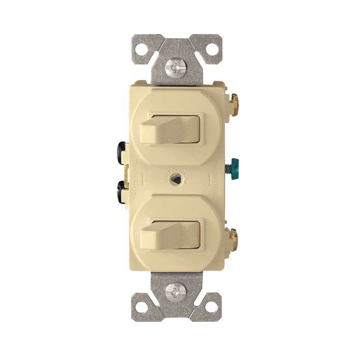 Cooper Wiring Devices Duplex Three-Way Toggle Switch, 15A 120/277V