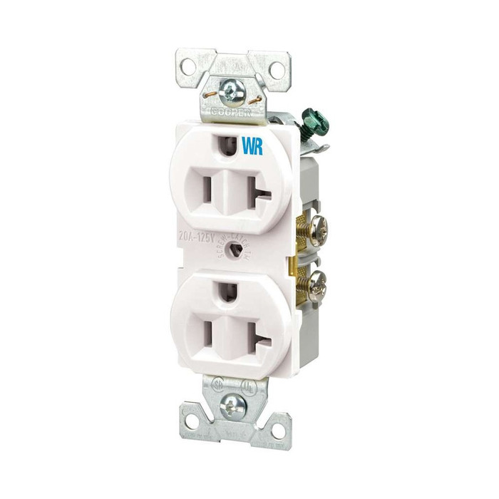 Cooper Wiring Devices Weather Resistant Duplex Receptacle, Nylon, 125V