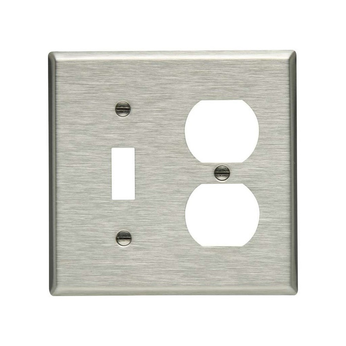 Cooper Wiring Devices 93 Series Stainless Steel Combination Wallplate