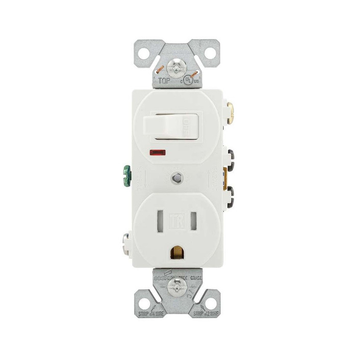 Cooper Wiring Devices Toggle Switch and Tamper-Resistant Duplex Receptacle Combo