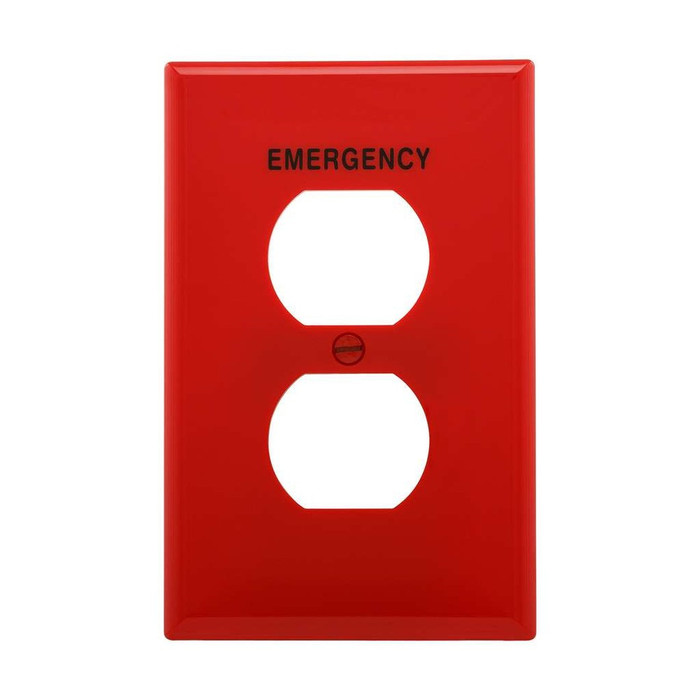 Cooper Wiring Devices Pre-Marked Special-Use Wallplate, Red Polycarbonate