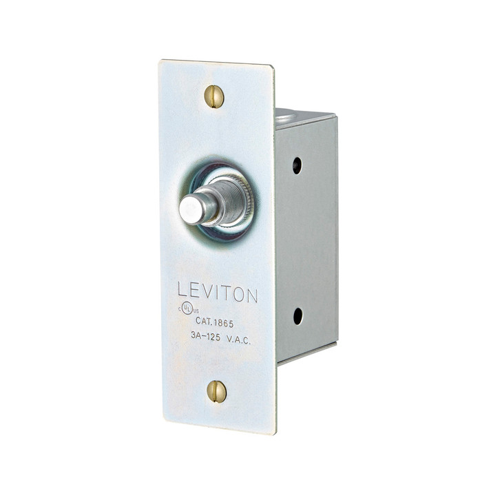 Leviton 1865 125-Volt 1-Pole Doorjamb Switch with Jamb Box, Brass