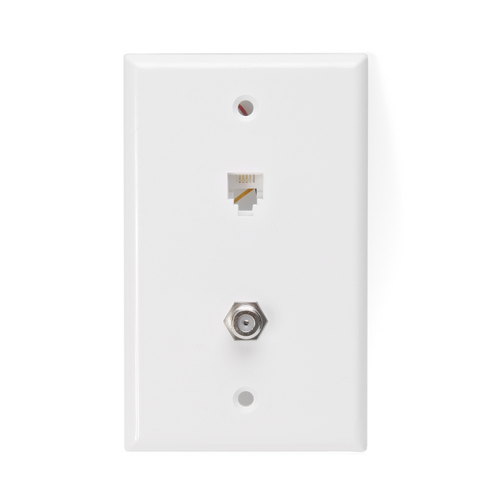 Leviton Decora® 2-Port Telephone/Video Wall Jack, Plastic