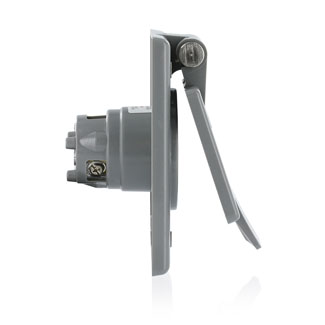 Leviton 3-Wire 2-Pole Straight Blade Industrial Grade Power Inlet Receptacle