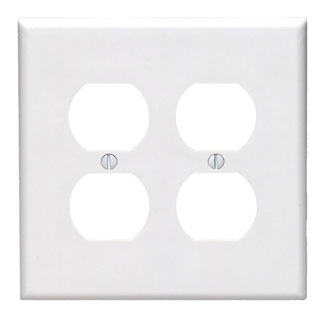 Leviton Thermoset Device-Mount Midway-Size 2-Gang Duplex Wallplate