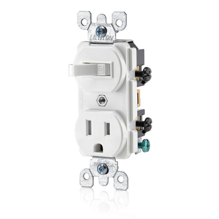 Leviton Commercial Grade Tamper-Resistant Duplex Combination Switch/Receptacle