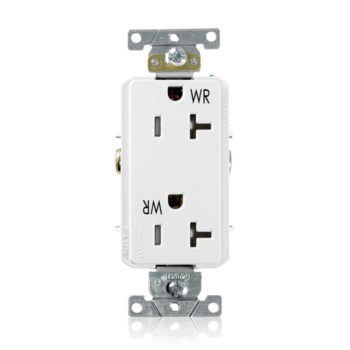 Leviton Heavy-Duty Weather-Resistant Tamper-Resistant Smooth-Face Industrial Specification-Grade Duplex Receptacle