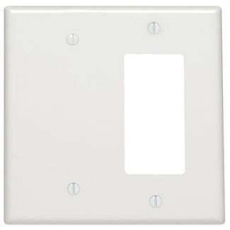 Leviton Thermoset Strap Mount Midway 2-Gang Combination Wallplate