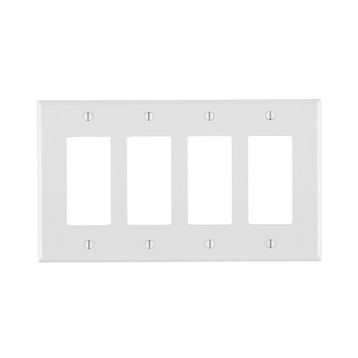 Leviton Thermoset Device Mount Midway 4-Gang Wallplate, 4-Decora/GFCI