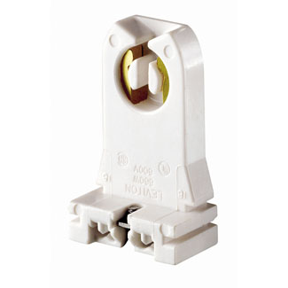 Leviton Standard Tall Profile Fluorescent Lampholder, Medium Base, 600-Volt White
