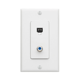 Leviton 40159-W Telephone/Video Wall Jack, Screw Termination, White Decora®