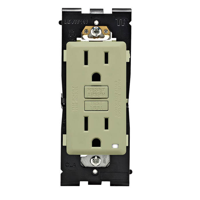 Leviton Renu Self-Test SmartlockPro Tamper-Resistant GFCI Outlet, 20A-125V, Polycarbonate