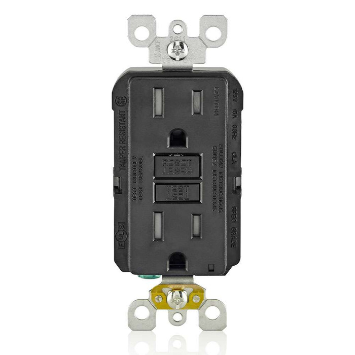 Leviton GFTR1-E Residential Grade Slim Tamper-Resistant Self-Test GFCI Receptacle