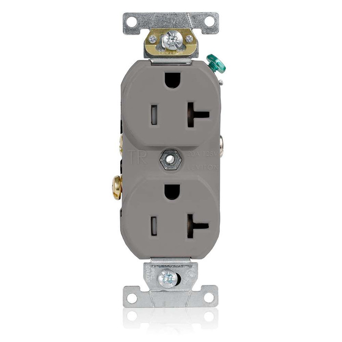 Leviton Commercial Grade Narrow Body Tamper-Resistant Straight Blade Duplex Receptacle