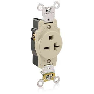 Leviton 5461-I Heavy-Duty Industrial Specification Grade Straight Blade Single Receptacle