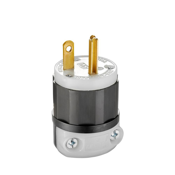 Leviton Industrial Grade Straight Blade Plug, 20A 250V NEMA 6-20P