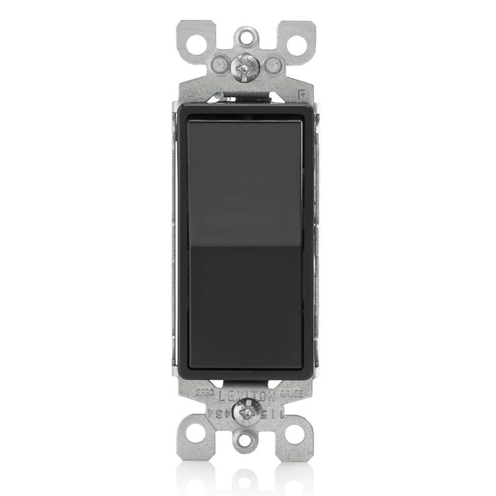 Leviton 3-Way Residential Grade Rocker AC Quiet Switch, Black