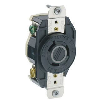 Leviton 2330 Flush-Mount Locking Receptacle, Industrial Grade, Impact- & Chemical-Resistant