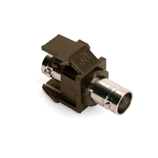 Leviton QuickPort BNC Feedthrough Connector, Nickel-Plated