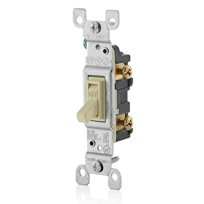 Leviton 3-Way Quiet Toggle Switch, 15A 120V Residential Grade