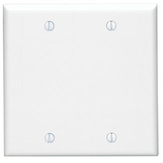 Leviton Thermoset Box-Mount 2-Gang Blank Wallplate