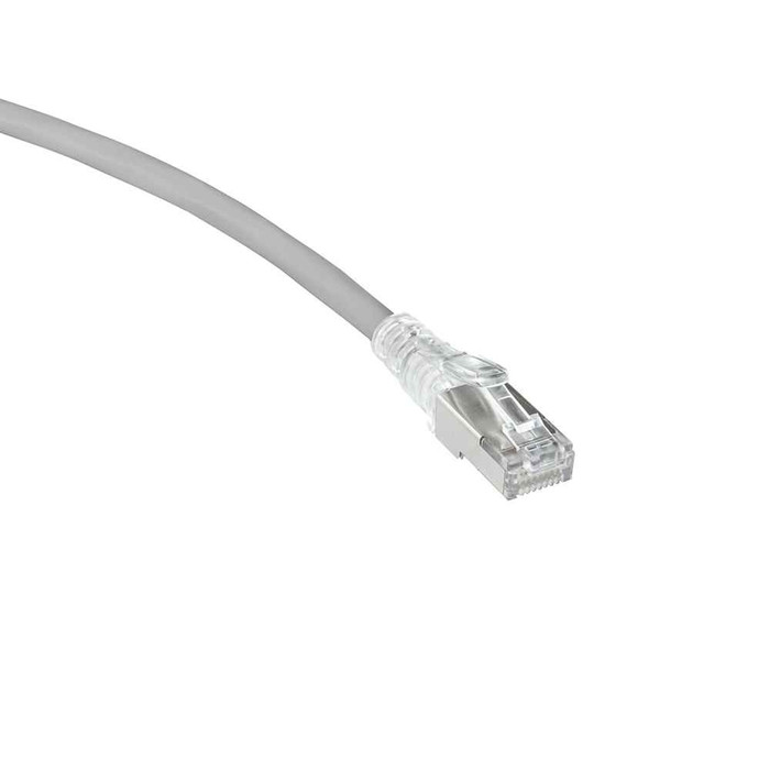 Leviton Cat 6 Shielded SlimLine Boot Patch Cord, Grey