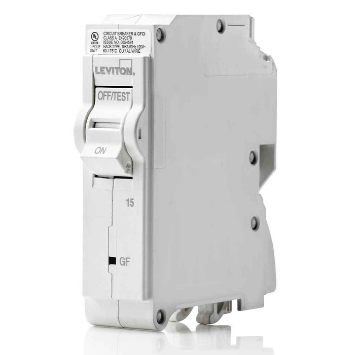 Leviton GFCI Circuit Breaker, 1-Pole 15A, 120V