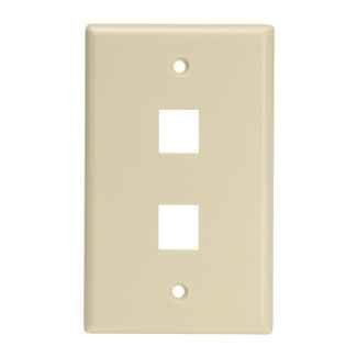 Leviton Single-Gang QuickPort Wallplate for Large Connectors, 2-Port