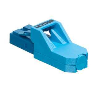 Leviton Port Protection Plug with Dust Cap, Blue, for Secure Keyed LC Systems