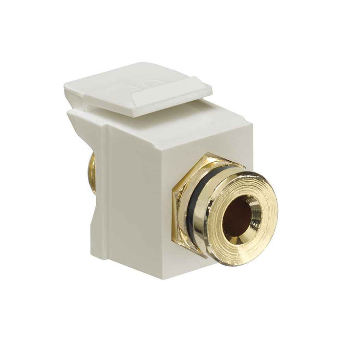 Leviton Banana Jack QuickPort Coupler, Gold-Plated, Light Almond Housing