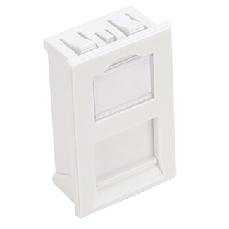 Leviton LJ6C-Style Wallplate Insert, 25mm x 38mm, Angled, 1-Port, White