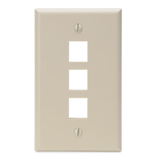 Leviton 1-Gang 1-Port QuickPort Wallplate, White, ABS Plastic