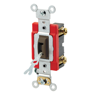 Leviton Industrial Grade Pilot Light Toggle Switch, 120/277V AC, 20A, 1-Pole