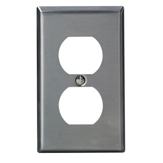 Leviton 302 Stainless Steel 1-Gang Decora Wallplate, Midway Size, Tamper-Resistant
