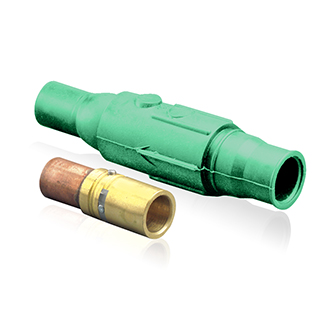 Leviton Ball Nose In-Line Latching Female Cam-Type Connector, Brass Contact