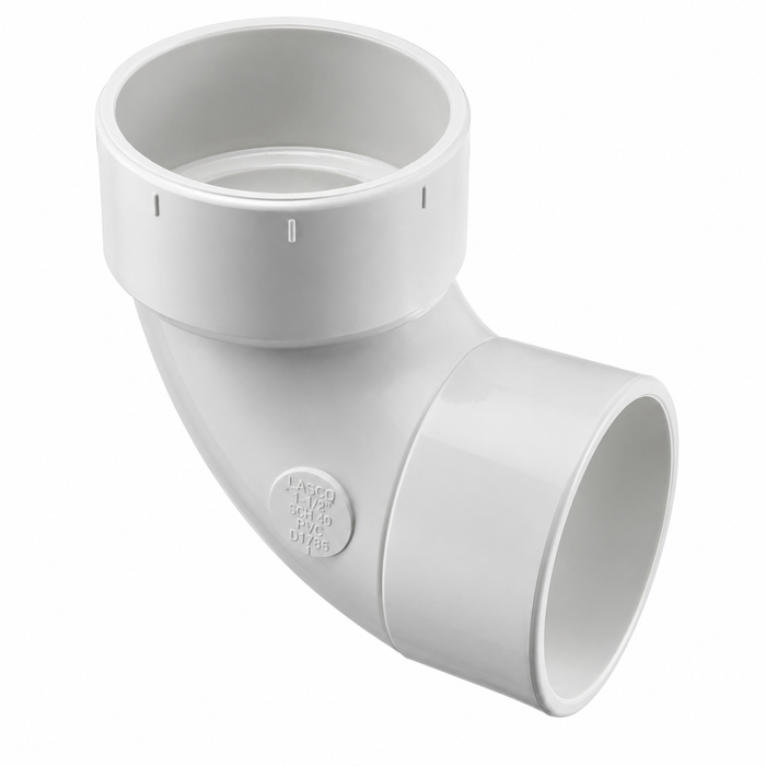 Spears PVC DWV Street Vent Elbow, Hub x Spigot Connection