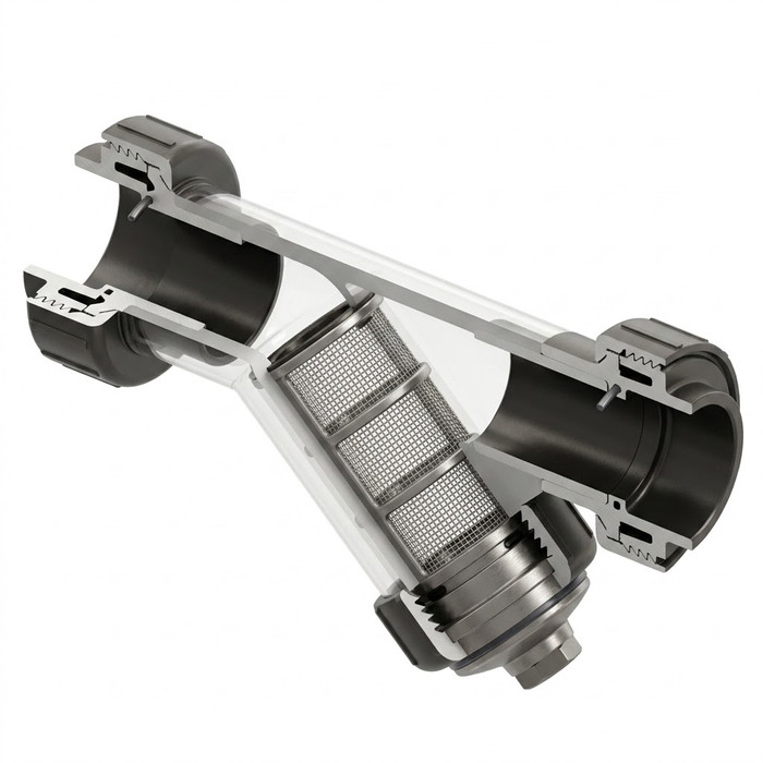 Spears PVC True Union Y-Strainer, Socket, EPDM Seal
