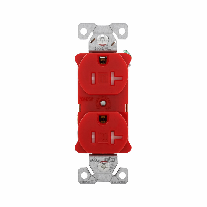 Eaton Commercial Specification Grade Duplex Receptacle, 20A, 125V