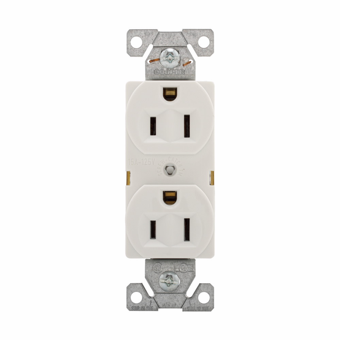 Eaton Arrow Hart Heavy-Duty Industrial Duplex Receptacle, 15A 125V, 5-15R, Gray