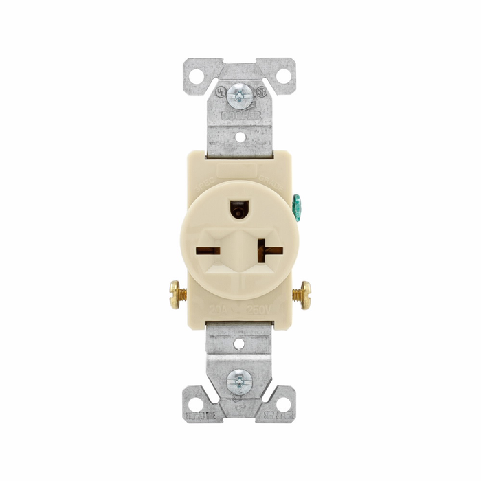 Eaton Specification Grade Single Receptacle, 20A, Flush Mount