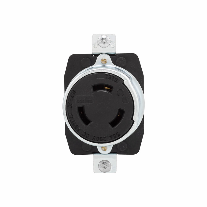 Eaton Industrial Locking Receptacle, 50A, 600V/250V AC/DC, Black