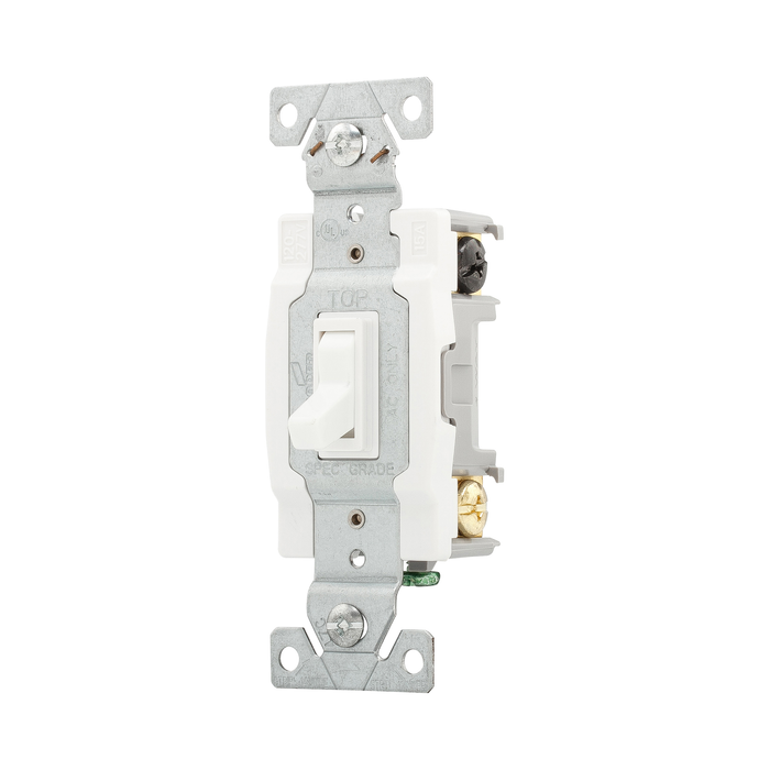 Eaton Four-Way Grounding Toggle Switch, 15A 120V, White