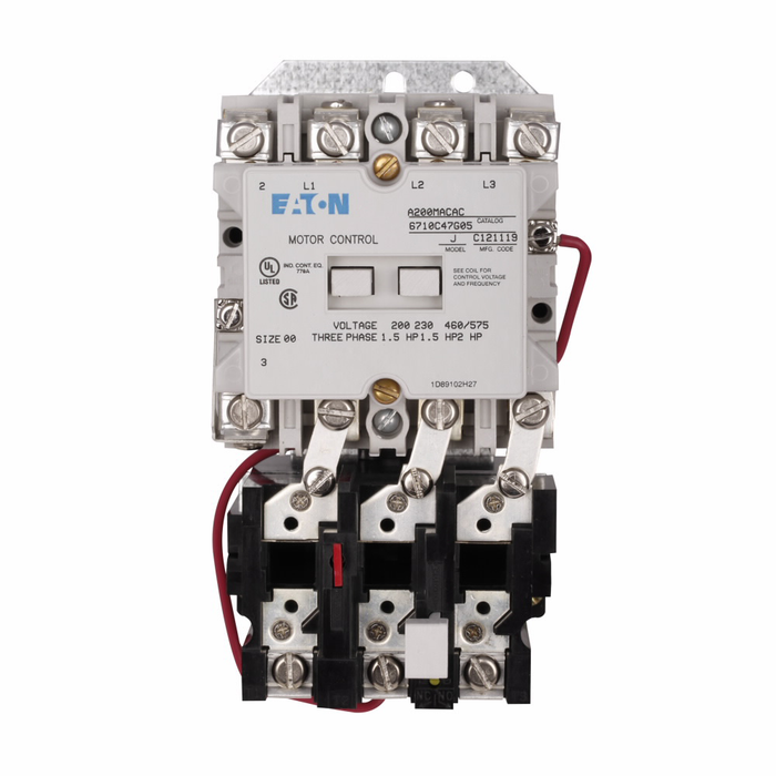 Eaton Freedom A200 Non-Reversing Motor Starter, Three-Pole, 200-208V/60Hz Coil