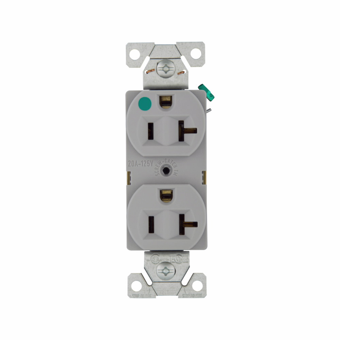 Eaton Hart Heavy-Duty Hospital Grade Duplex Receptacle, #14-10 AWG