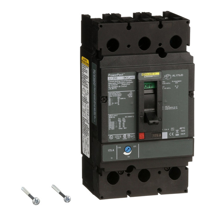 Square D PowerPacT J-Frame 3-Pole Circuit Breaker, Thermal Magnetic, 600VAC