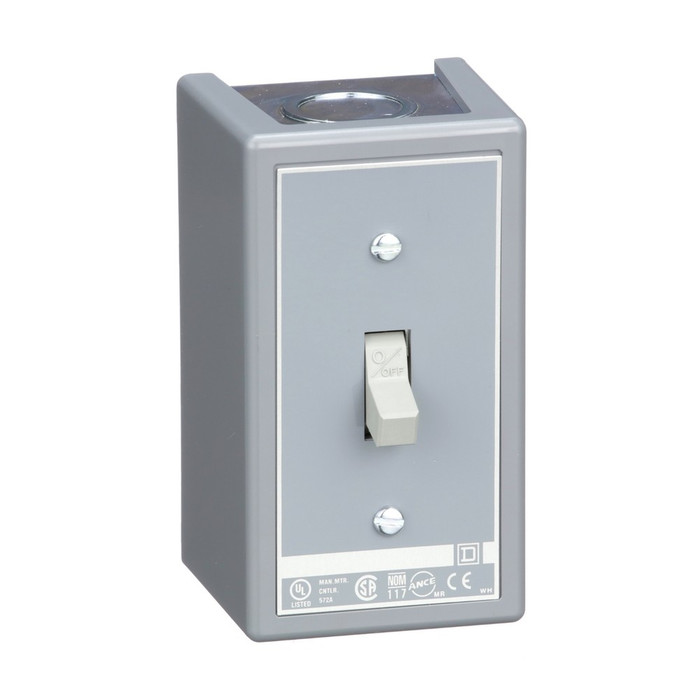 Square D Manual Motor Switch, 30A, 2-Pole, Toggle Operated
