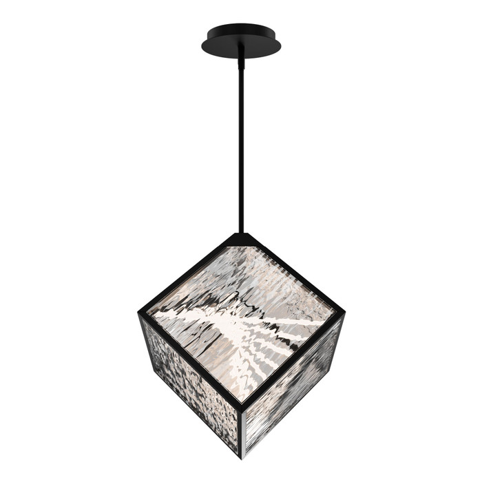 WAC Lighting 43517-BK Dyce LED Pendant, Aluminum with Ripple Glass