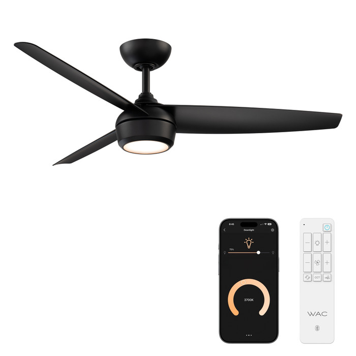 WAC Lighting F-110 Ferris 3-Blade Smart LED Ceiling Fan, Wet Rated